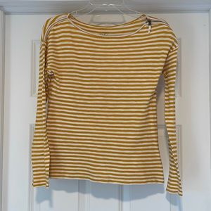 Mustard Yellow and White Striped Shirt